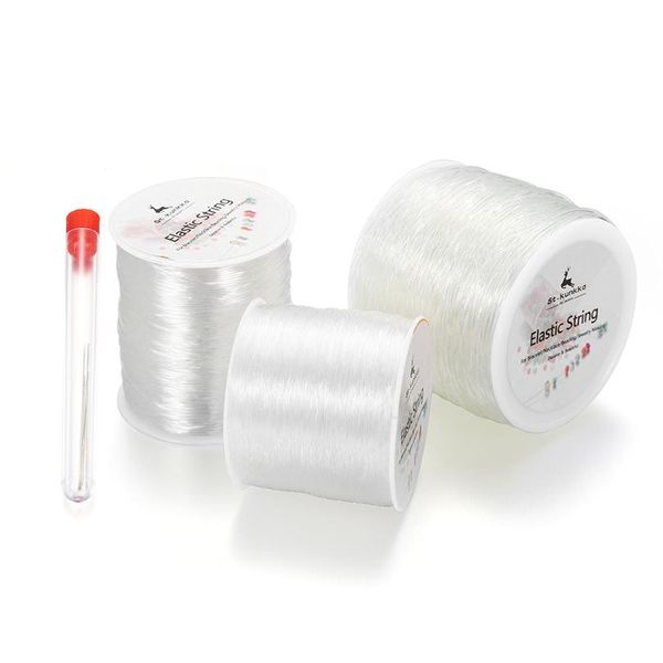 

100m plastic crystal diy beading stretch cords elastic line with 5 pins jewelry string craft necklace bracelet jewelr wmtgdl, White;red
