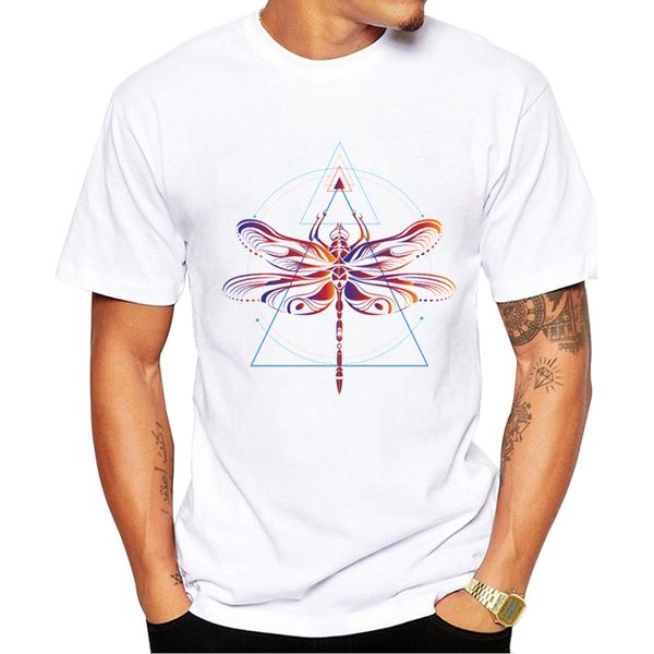 

teehub сакральная геометрия dragonfly printed футболка мужская с коротким рукавом лето art tshirts повседневный tops смешные тройники спорта