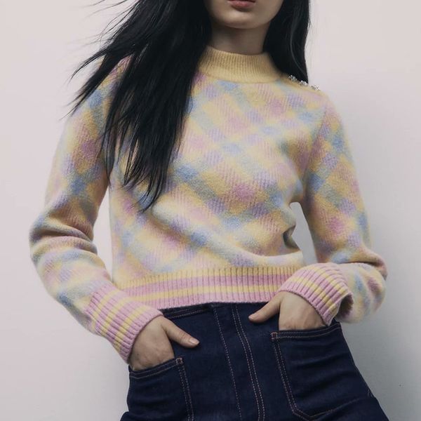 

2021 new sping autumn women pullover coat casual ssweater fashion long sleeve vintage short sweater o-neck lady outwear rp84, White;black