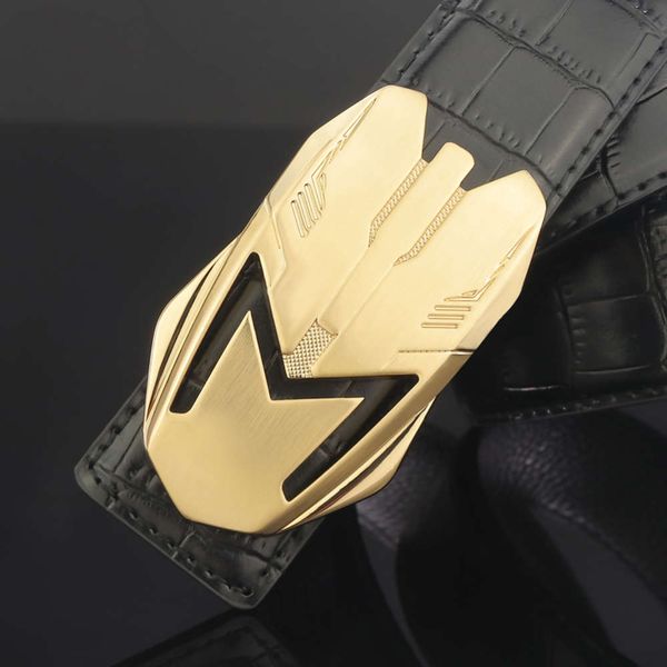 

fashion leather smooth buckle mask men's golf casual versatile young people's trouser belt, Black;brown