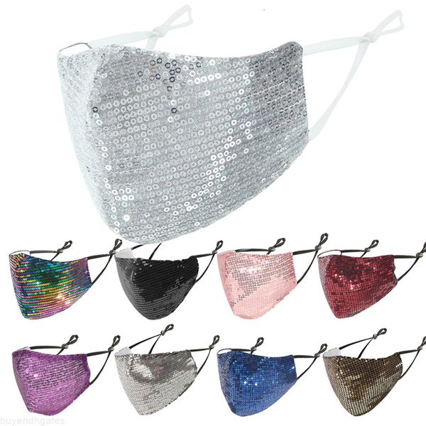 

designer face mask sequin fashion face masks breathable dustproof thin sparkling colored diamond mask dust haze mask