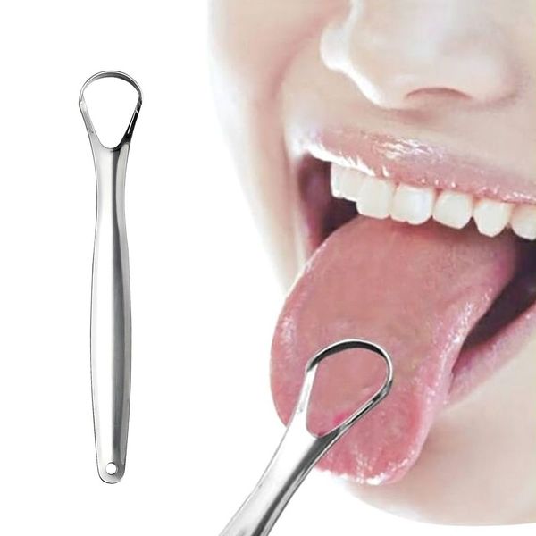 

2pc useful tongue scraper stainless steel oral cleaner medical mouth brush reusable fresh breath maker