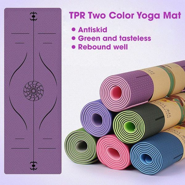 

tpe non slip yoga mats with position line thicken sports gymnastic pilates mats tasteless gym exercise living room pads fitness wmtloh