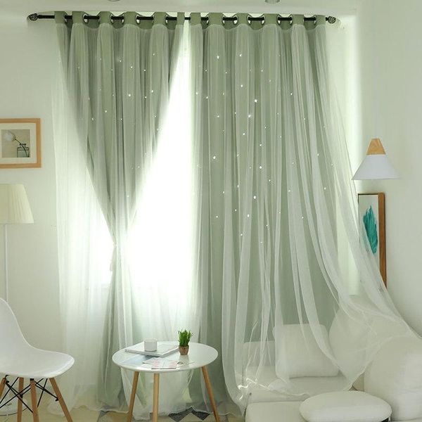 

curtain & drapes star shading window blackout purdah for living room princess children baby kid's
