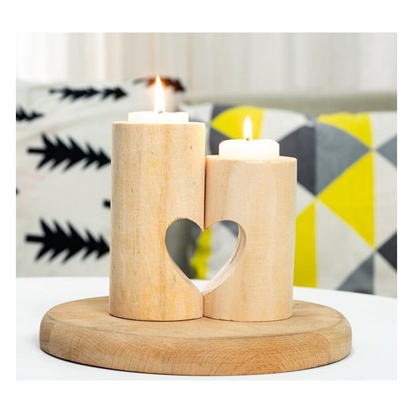 

wooden tea light candle holder heart hollowed-out candlestick romantic table decoration for home birthday party wed jllnmk eatout