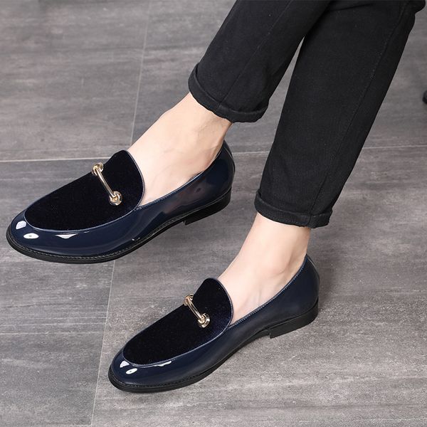 

men formal wedding pu leather shoes fashion bowknot suede loafers male flats gentlemen casual slip on leather dress shoes, Black