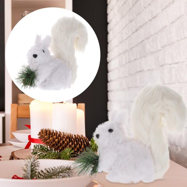 

decorative objects & figurines 1pc wooden great realistic squirrel figure garden statue ornament for deskhome gift artificial