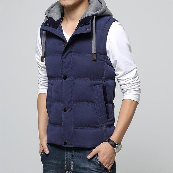 

fall-2016 new hat winter brand vest jackets plus 4xl men outwear sports waistcoat men size outdoor sleeveless warm cotton vest xa053 hmgur, Black