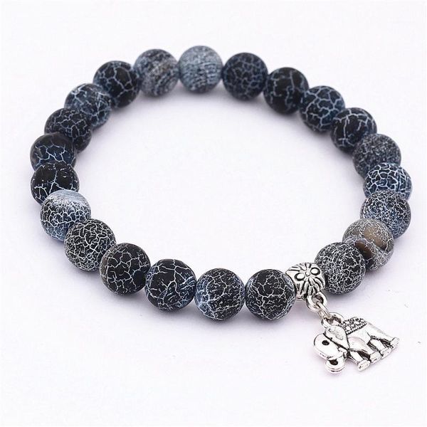 

dgw vintage boho charm bracelets bangles stone retro elephant pendant bead bracelet men friendship jewelry gift natural women1, Golden;silver