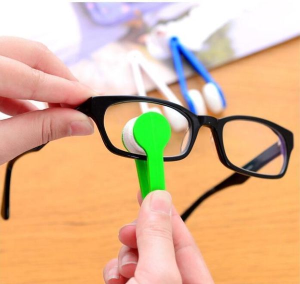 

mini microfiber spectacles two-side cleaning rub 1pc cleaner glasses clean tool brush