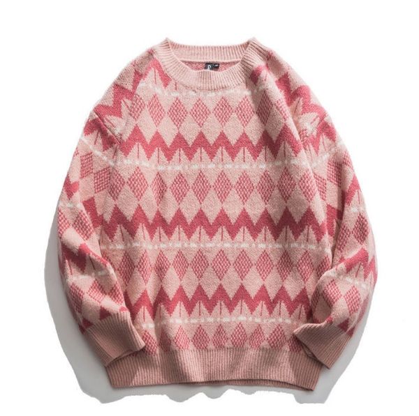 

portrait 2021 new fall and winter lazy female shirt wear joker pink student sweater sr0i, White;black