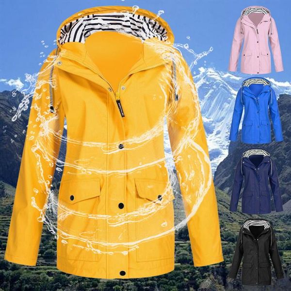 

outdoor jackets&hoodies women's quick dry transition jacket long sleeve hooded autumn winter rain coat hiking sport windproof, Blue;black