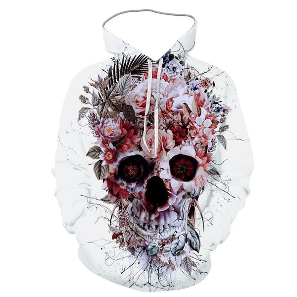 

spring and autumn new personality creative 3d horror skull series long sleeve hoodie 3d print shirts funny graphic horror men clothing