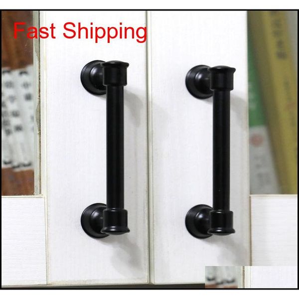 

european simple black furniture handle black 3.8'' 5'' 6.3'' drawer kitchen cabinet wardrobe door han qylmsn y