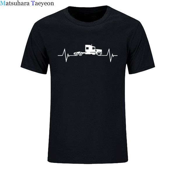 

новая летняя мода сердцебиению грузовик футболка мужчины с коротким рукавом man trucker truck driver футболка ot тенниска спорта с капюшоном
