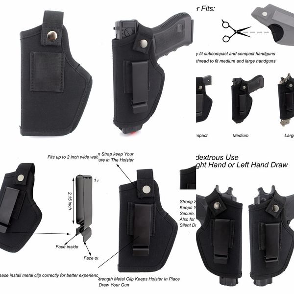 

outdoor tactical belt metal clip iwb owb holster airsoft gun bag hunting articles for all sizes handguns concealed carry 1 no61o
