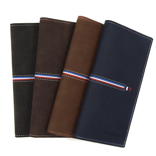 

casual man long male coin multi pockets money dollarcard purses for men fashion style wallet card holder, Red;black