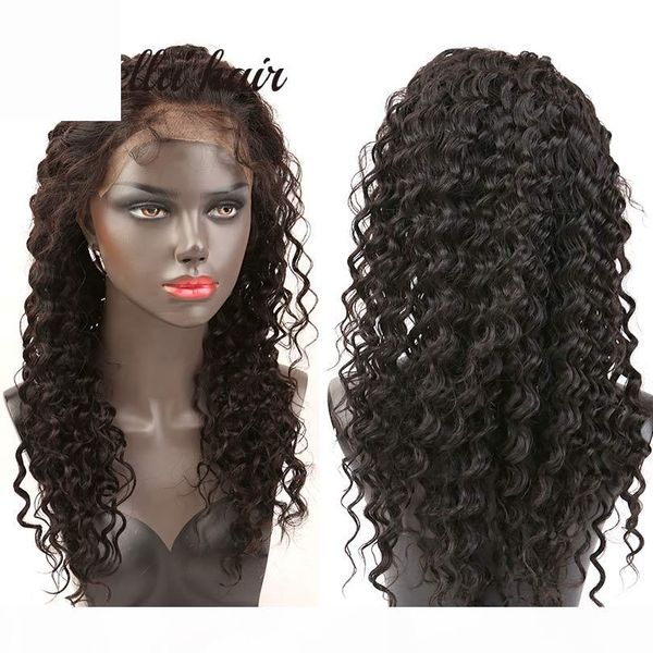 

pre-plucked bella hair wigs deep wave full lace wig human hair lace front wigs with baby hair julienchina natural black color deep curly
