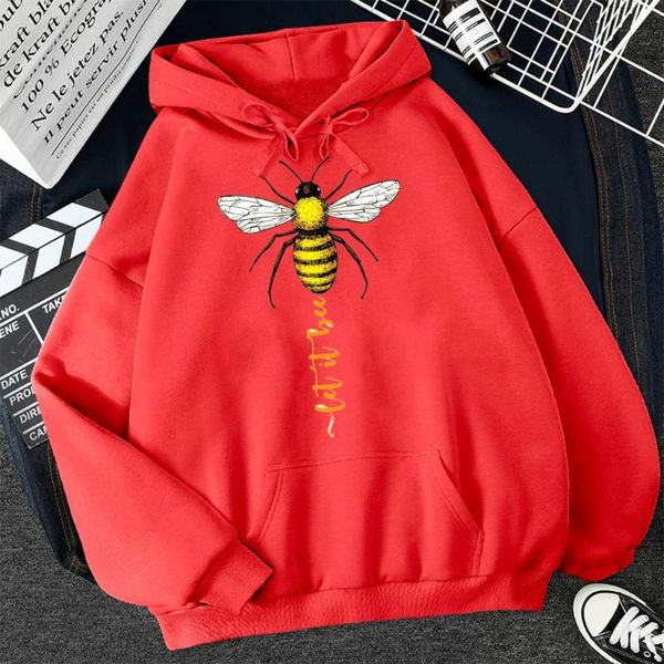 

let it bee cartoon funny print womens sweatshirts hip hop oversize hooded printing casual streetwear autumn 2020 hoodies women, Black