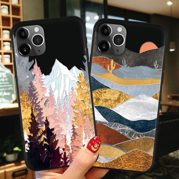 

3d relief mountain phone case for iphone 7 plus 8 6 6s x silicone cover for iphone 12 mini 11 pro xs max 5 5s se 2020 xr funda