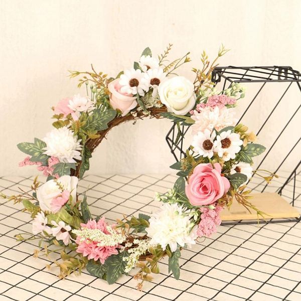 

begonia rose flower wreath door wreath for home front door hanging wedding wall party window decoration