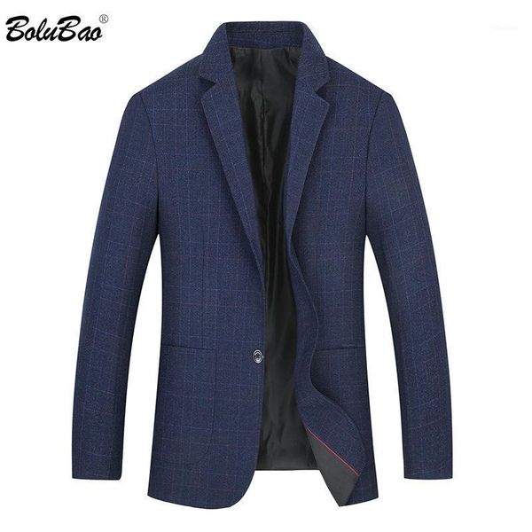 

men's suits & blazers bolubao men blazer brand 2021 men's suit quality fabric pocket decoration autumn fashion lattice business ca, White;black