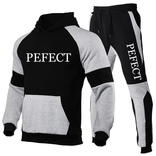 

men's long sved pullover and jogging , 2-piece set, running sportswear, winter, 2021, Gray