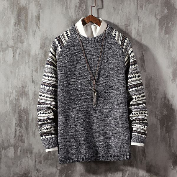 

2021 new fashion classic o-neck striped sweater men's oversize pull plus size -5xl long sleeves pullover for spring winter j3c9, White;black