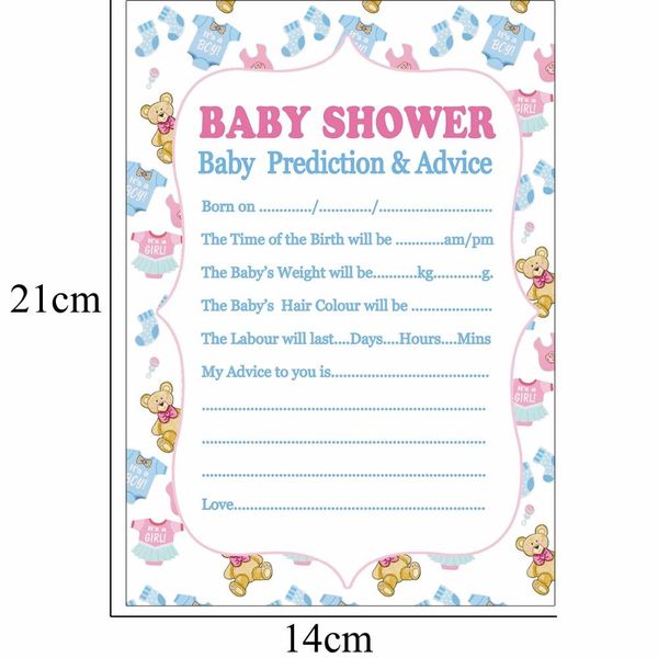 

fengrise 10pcs baby shower new mommy предсказание advice карты x count красочные партии сувенирные игры карты его мальчик девочка благоприят