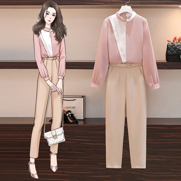 

small fragrance fragrant light boiled french high light cooked french fashionable two piece suit autumn and winter temperament goddess fan n, Gray
