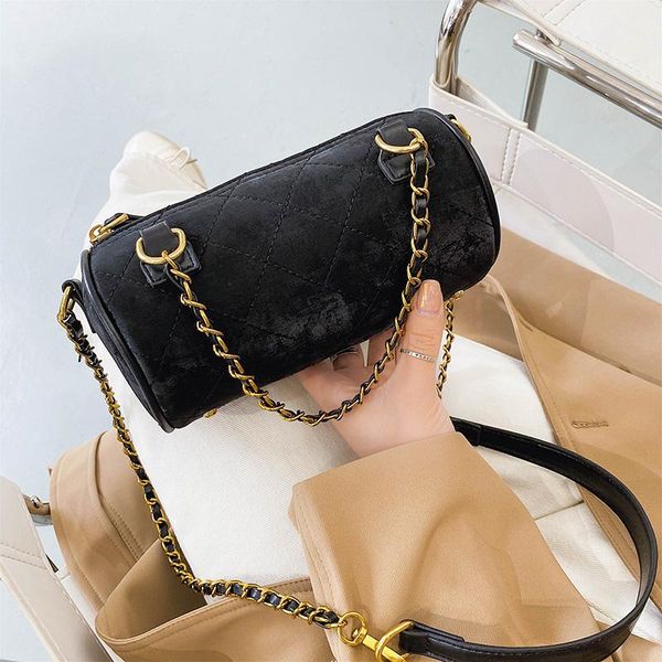 

2020 new women cylinder handbag fashion trend messenger crossbody chain bag luxury large capacity ladies shoulderbags casual sac