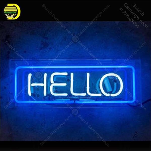 

неоновый знак hello неоновые вывески для ресторана стеклянные трубы неоновая луковицы украшают стены комнаты handcraft в акриловый box горяч