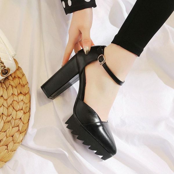 

pu leather high heels women shoes office ladies high heel dress party shoes spring summer women sandals size 41 42 43, Black