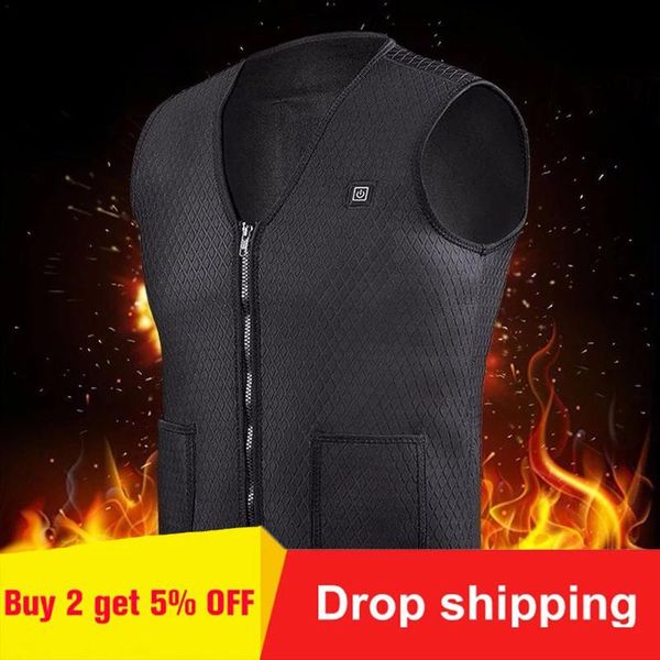 

outdoor usb infrared heating vest jacket men women winter flexible electric thermal clothing waistcoat sports hiking fishing, Blue;black