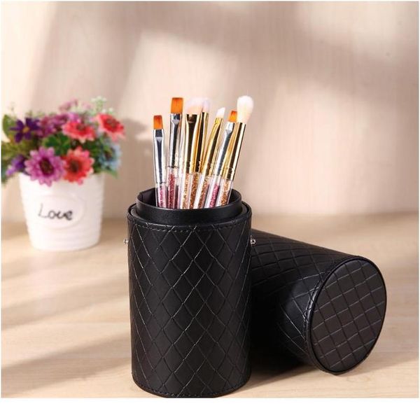 

pu leather makeup storage holder cosmetic cup case box for makeup brush pen bag container portable make bbymak