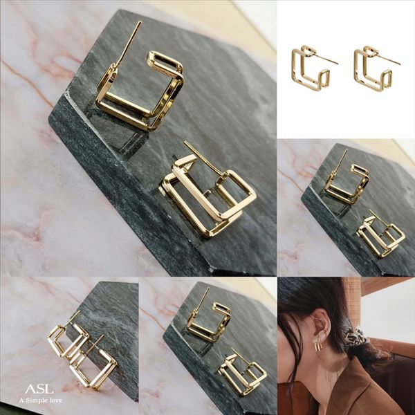 

c59 big size extravagant design sier rabbit jewelry ear studs hip hop hoop titanium steel earrings gold silver rose earrings women for, Golden