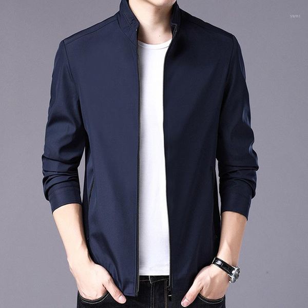 

new fashion jacket men bomber trend streetwear overcoat mandarin collar windbreaker slim fit casual youth coat men outerwear1, Black;brown