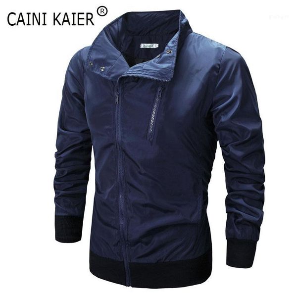 

foreign trade wholesale 2020 new spring and summer loaded oblique zipper men's thin jacket wind clothing sunscreen clothing a071, Tan;black