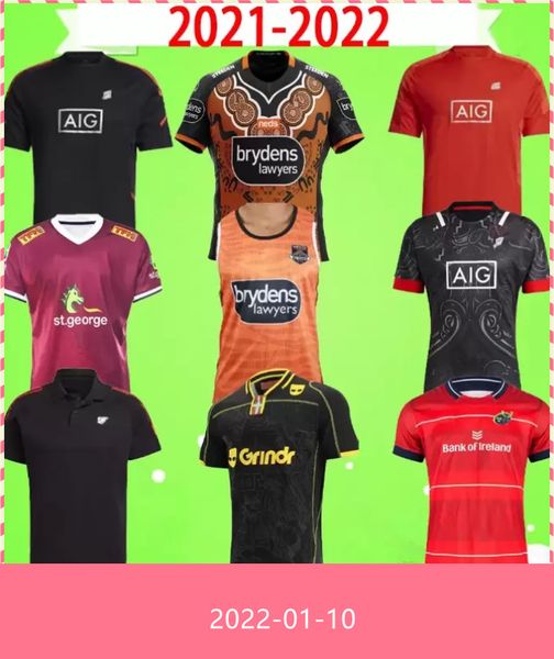 

2021 2022 fashion biarritz minster all queens black west tiger jerseys t shirts red rugby league jersey 21 22 men's shirt s-5xl quality, Black;gray