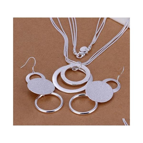 

dsss-063,new sales women's silver jewelry set,high grade 925 sterling silver neckace earring set pggr9