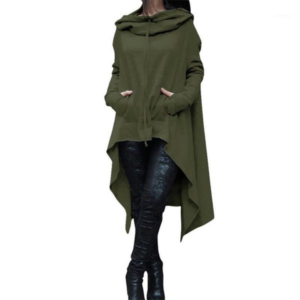 

new 2018 fashion high street solid color long hooded sweatshirts ladies leisure hoodies loose long sleeve jumper plus size s-4xl1, Black