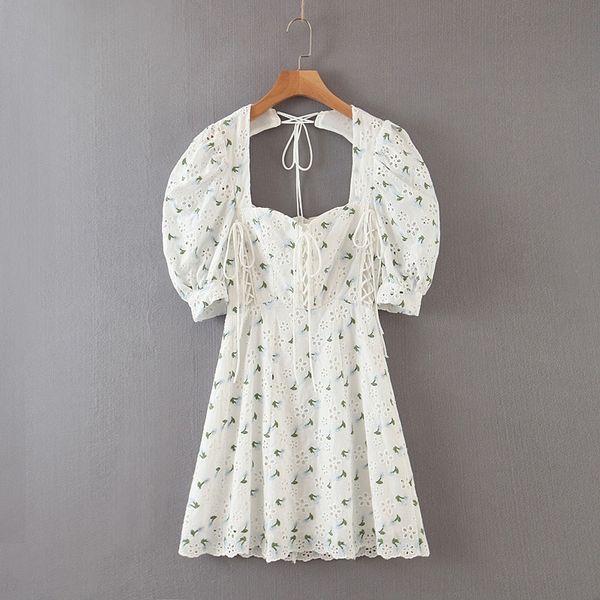 

unoif spring summer embroiderybubble women's embroidery 2020 sleeve new short sleeve tight cut out heavy embroidery lace up dress x8vuq, Black;gray