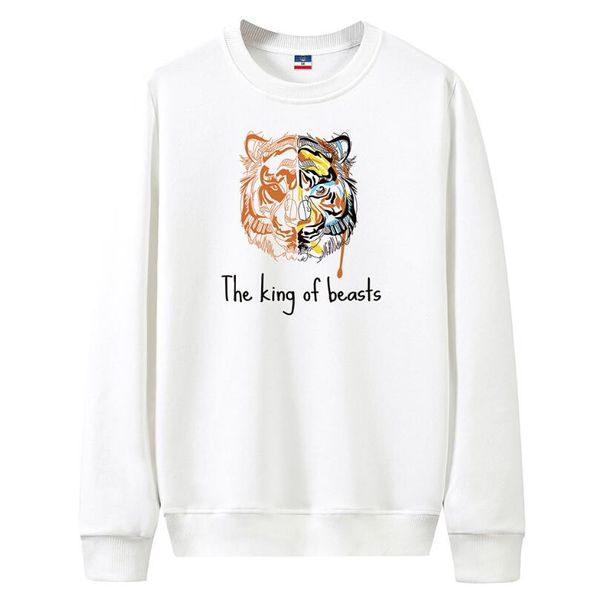 

new designer hoodie sweatshirt men women sweater hoodie fashion long sleeve tiger head printed pullover cotton hoodie streetwear youth hoody, Black