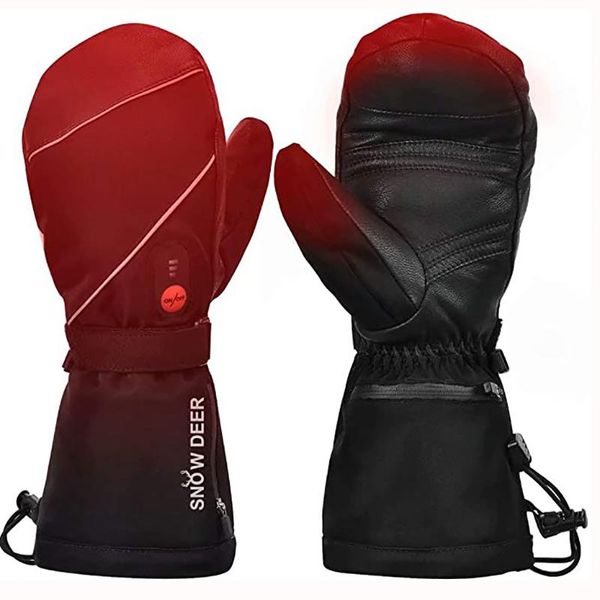 

ski gloves mens womens heated mittens waterproof windproof battery mitten