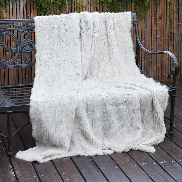 

blankets cx-d-10d real fur knitted wholesale throw blanket soft for sofa/bed