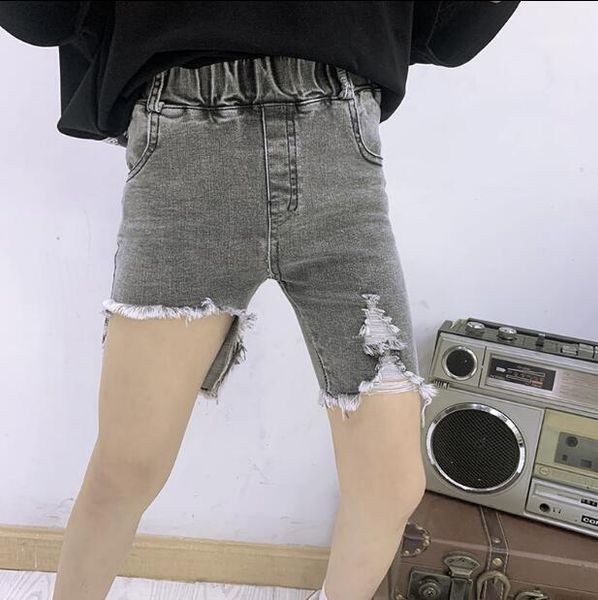 

shorts 2021 wholesale girls denim holes summer fashion 3-8 t f1821, Black
