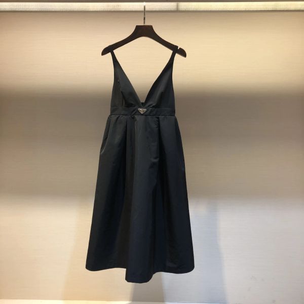 

120 2021 runway dress spring summer dress brand same style empire spaghetti strap v neck womens dress fashion nishi, Black