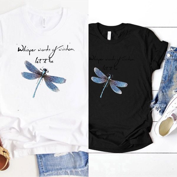 

wp322 2020 fashion short-sleeved printed dragonfly 2020 fashion t-shirt printed short-sleeved dragonfly t-shirt 4d9ii t-shirt, White