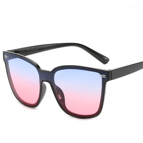 

new fashion siamese gradient sunglasses women with big frame brand designer ins glasses1, White;black