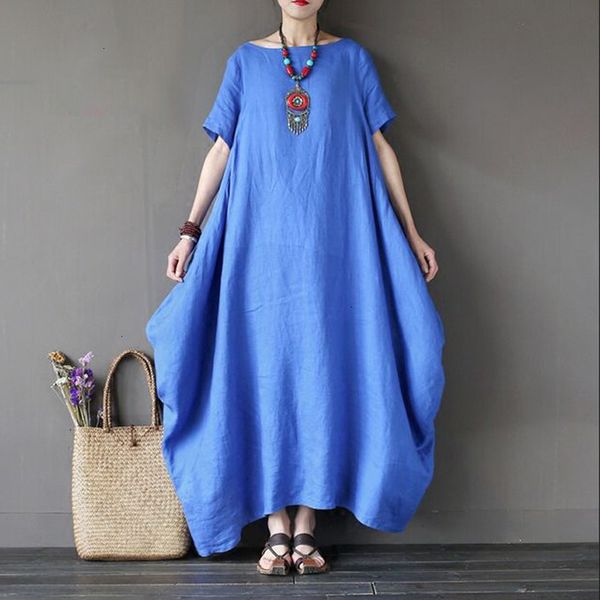 

robe, linen, short sleeves, summer and autumn, i bring women's wine, print, large